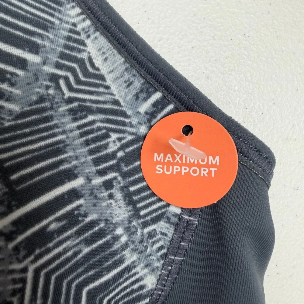 Champion C9 XL Sports Bra Power Core Max Gray Geometric Maximum Support NEW